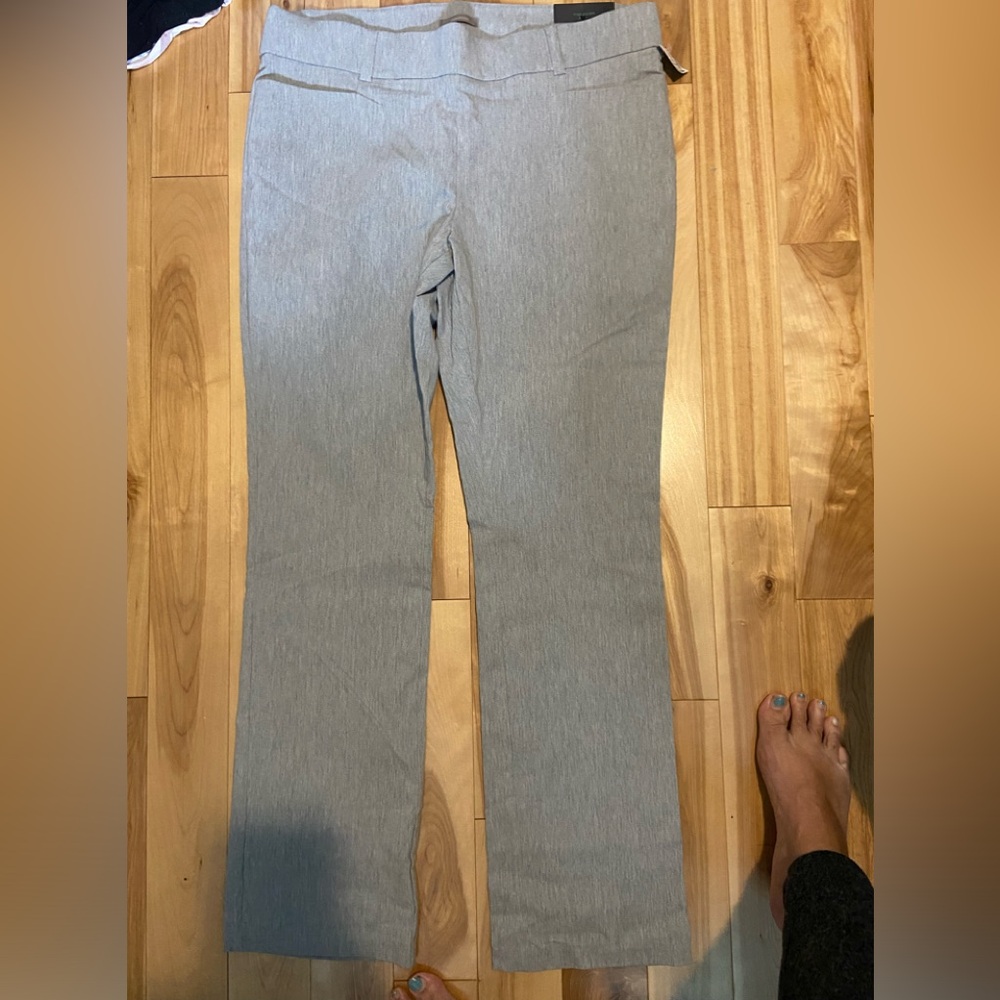 Grey pull on bootcut pants